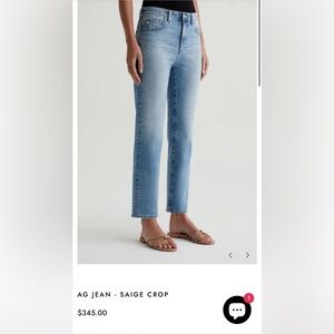 AG Saige Crop High-Rise Straight Jeans Size 28